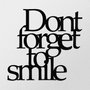 Wallity Dont Forget To Smıle Metal Decor Negro